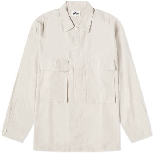 TvC AC{[ + Y y PILGRIM SURF + SUPPLY PILGRIM SURF SUPPLY IVAN CHEST POCKET SHIRT / IVORY z Yt@bV gbvX