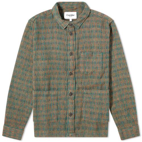 F C{[ XgCv  O[ Y y CORRIDOR RAINBOW STRIPE OVERSHIRT / GREEN z Yt@bV gbvX