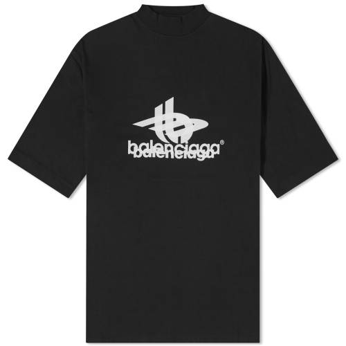 バレンシアガ ロゴ Tシャツ 黒色 ブラック 白色 ホワイト & メンズ 【 BALENCIAGA LOGO T-SHIRT / BLACK & WHITE 】 メンズファッション トップス カットソー