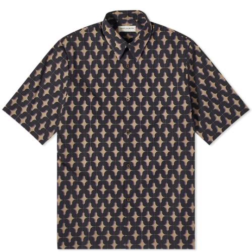 ꡼ Ⱦµ   DRIES VAN NOTEN DRIES VAN NOTEN CLASEN SHORT SLEEVE POPLIN SHIRT / PETROL  󥺥եå ȥåץ