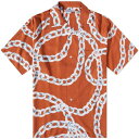 フラグスタフ 橙 オレンジ メンズ 【 FLAGSTUFF CHAIN VACATION SHIRT / ORANGE 】 メンズファッション トップス