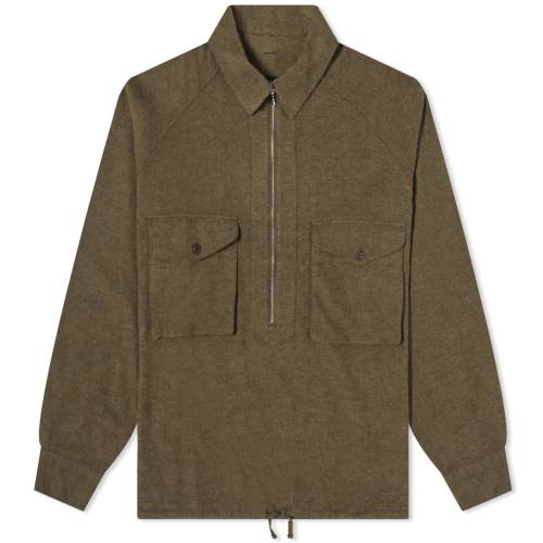 XJEg n[t J[L n[tWbv Y y EASTLOGUE SCOUT CORD HALF ZIP SHIRT / KHAKI FLANNEL z Yt@bV gbvX