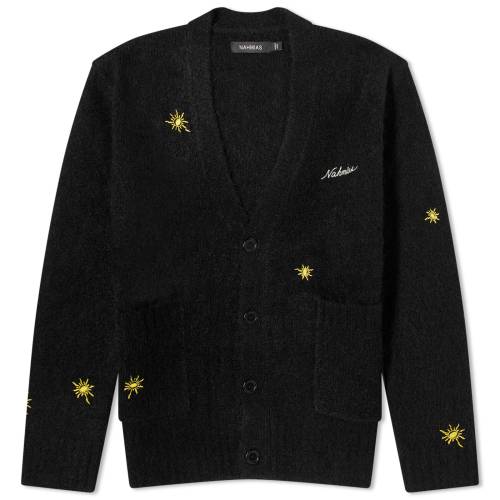 カーディガン 黒色 ブラック メンズ 【 NAHMIAS SUNSHINE MOHAIR CARDIGAN / BLACK 】 メンズファッション トップス