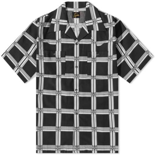 j[hY F ubN Y y NEEDLES PAPILLION PLAID VACATION SHIRT / BLACK z Yt@bV gbvX