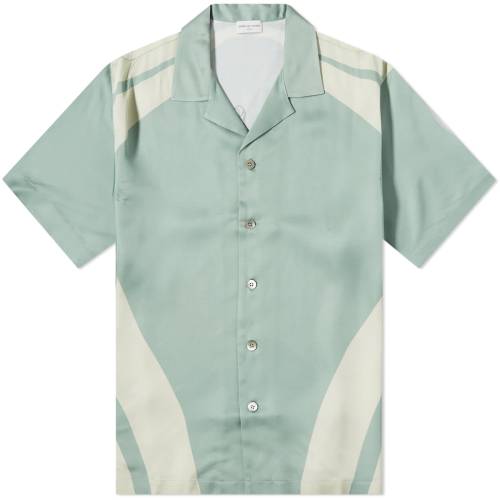 Y y DRIES VAN NOTEN DRIES VAN NOTEN CASSI BACK PRINT VACATION SHIRT / MINT z Yt@bV gbvX