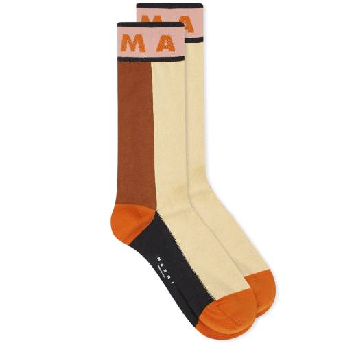 マルニ ロゴ 靴下 レディース 【 MARNI LOGO SOCKS / DUST APRICOT 】 インナー 下着 ナイトウエア レッグ