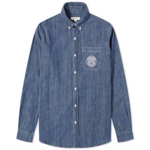 fj F u[ & fjVc Y y SPORTY & RICH SPORTY RICH CONNETICUT CREST DENIM SHIRT / BLUE z Yt@bV gbvX