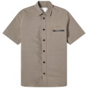 サカイ サカイ スリーブ 半袖 メンズ 【 SACAI MATTE TAFFETA ZIP SHORT SLEEVE SHIRT / TAUPE 】 メンズファッション トップス