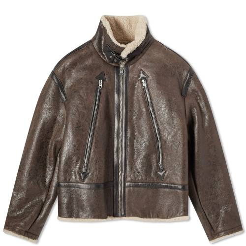 メゾン マルジェラ ジャケット 茶色 ブラウン シアリングジャケット メンズ 【 MM6 MAISON MARGIELA MM6 MAISON MARGIELA SHEARLING JACKET / BROWN 】 メンズファッション コート