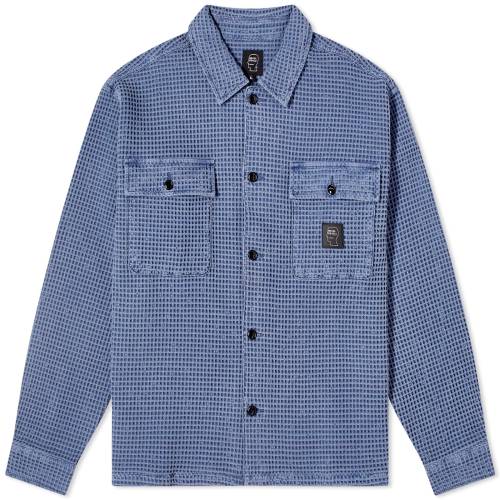 ワッフル メンズ 【 BRAIN DEAD BRAIN DEAD WAFFLE SNAP FRONT OVERSHIRT / BLUEBERRY 】 メンズファッション トップス