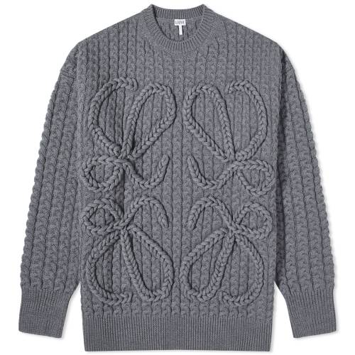 ロエベ 灰色 グレー メンズ 【 LOEWE KNIITED ANAGRAM JUMPER / DARK GREY MELANGE 】 メンズファッション トップス ニット セーター