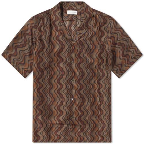 F uE Y y DRIES VAN NOTEN DRIES VAN NOTEN CARLTONE SILK VACATION SHIRT / BROWN z Yt@bV gbvX