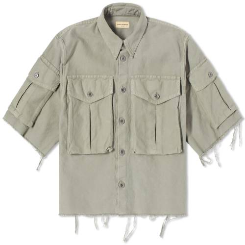 Z`[ DF O[ Y y DRIES VAN NOTEN DRIES VAN NOTEN CENTURY DISTRESSED OVERSHIRT / GREY z Yt@bV gbvX