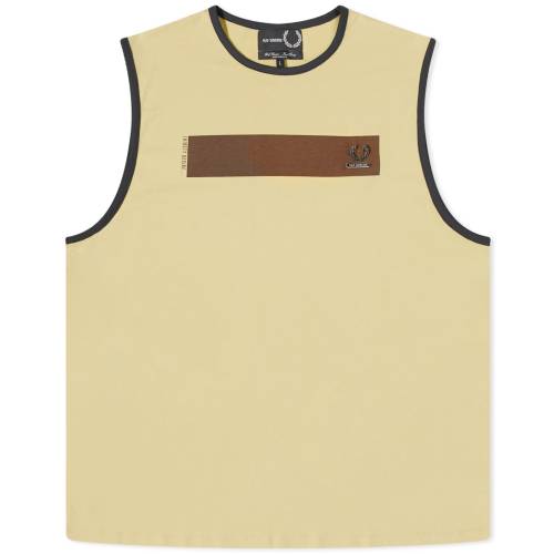 フレッドペリー ベスト ライム メンズ 【 FRED PERRY FRED PERRY X RAF SIMONS PRINTED VEST / DIRTY LIME 】 メンズファッション トップス Tシャツ カットソー