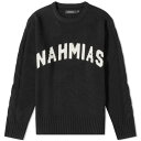 S N[ jbg F ubN Y y NAHMIAS LOGO INTARSIA CREW KNIT / BLACK z Yt@bV gbvX Z[^[