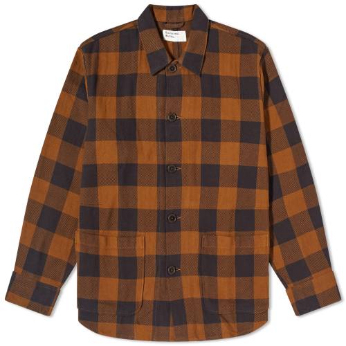 jo[T[NX EB^[ F uE Y y UNIVERSAL WORKS UNIVERSAL WORKS WINTER GINGHAM TRAVAIL OVERSHIRT / BROWN z Yt@bV gbvX