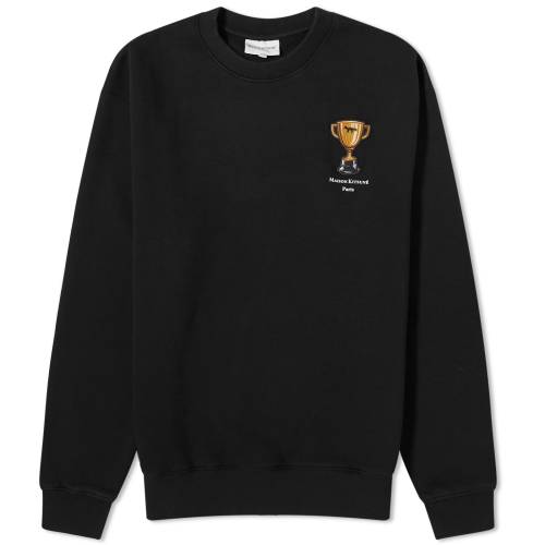 メゾンキツネ クルー スウェット 黒色 ブラック スウェットトレーナー メンズ 【 MAISON KITSUNE MAISON KITSUNE TROPHY COMFORT CREW SWEAT / BLACK 】 メンズファッション トップス