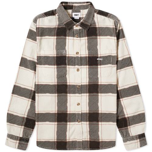 【★スーパーSALE★6/11深夜2時迄】オベイ ウーブン コーデュロイ メンズ 【 OBEY ADRIAN WOVEN CORDUROY SHIRT / UNBLEACHED MULTI 】 ..