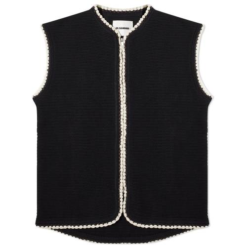 ニット ベスト 黒色 ブラック SANDER+ メンズ 【 JIL SANDER+ JIL SANDER PLUS RECYCLED KNIT VEST / BLACK 】 メンズファッション トップス セーター