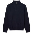 サンスペル ハーフ ニット 紺色 ネイビー ハーフジップ メンズ 【 SUNSPEL LAMBSWOOL HALF ZIP KNIT / DARK NAVY MOULINE 】 メンズファッション トップス セーター