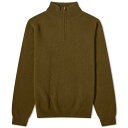 サンスペル ハーフ ニット オリーブ ハーフジップ メンズ 【 SUNSPEL LAMBSWOOL HALF ZIP KNIT / DARK OLIVE 】 メンズファッション トップス セーター