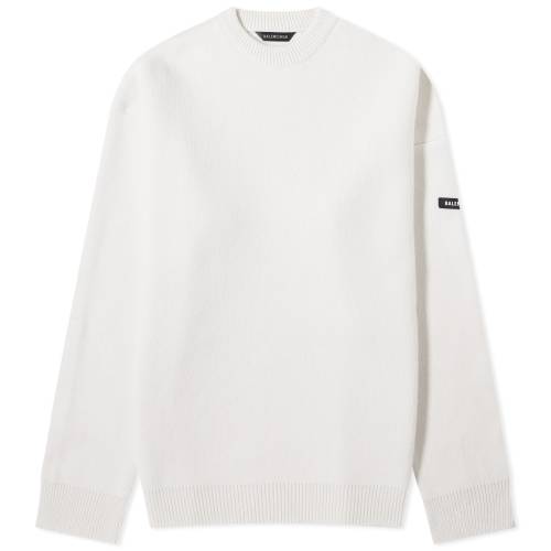 バレンシアガ クルー ニット 白色 ホワイト メンズ 【 BALENCIAGA CREW KNIT / WHITE 】 メンズファッション トップス セーター