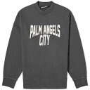 パームエンジェルス エンゼルス シティ クルー スウェット 黒色 ブラック スウェットトレーナー メンズ 【 PALM ANGELS PALM ANGELS PA CITY CREW SWEAT / WASHED BLACK 】 メンズファッション トップス