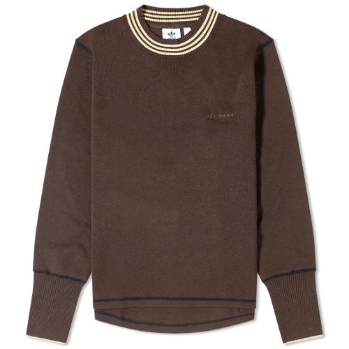 アディダス ニット 茶色 ブラウン メンズ 【 ADIDAS X WALES BONNER KNIT TOP / DARK BROWN 】 メンズファッション トップス セーター