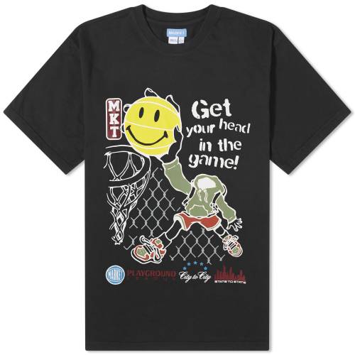 楽天スニケスゲーム Tシャツ 黒色 ブラック メンズ 【 MARKET SMILEY HEAD IN THE GAME T-SHIRT / WASHED BLACK 】 メンズファッション トップス カットソー