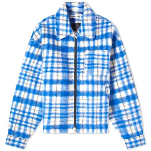 F u[ F ubN F zCg & Y y COLE BUXTON COLE BUXTON WOOL CHECK OVERSHIRT / BLUE BLACK & WHITE z Yt@bV gbvX