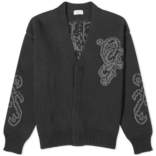 オフホワイト ロゴ カーディガン 黒色 ブラック 灰色 グレー & メンズ 【 OFF-WHITE LOGO CHUNKY CARDIGAN / BLACK & GREY 】 メンズファッション トップス