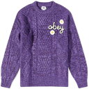 IxC S g[i[ pbV fB[X y OBEY FLORA LOGO SWEATER / PASSION FLOWER z fB[Xt@bV gbvX jbg Z[^[