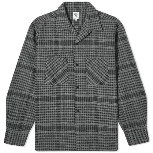 DF O[ Y y SOUTH2 WEST8 SOUTH2 WEST8 ONE-UP PLAID SHIRT / GREY z Yt@bV gbvX