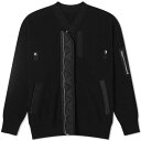 サカイ サカイ ナイロン ニット カーディガン 黒色 ブラック メンズ 【 SACAI NYLON TWILL X KNIT CARDIGAN / BLACK 】 メンズファッション トップス