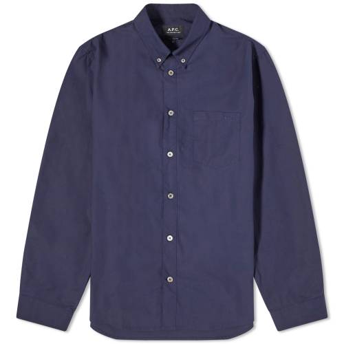 A[Ey[EZ[ _E S F lCr[ A.P.C. Y y EDOUARD BUTTON DOWN LOGO SHIRT / DARK NAVY z Yt@bV gbvX