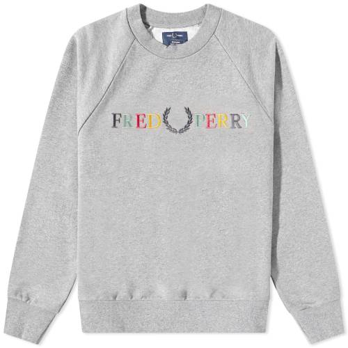 フレッドペリー ロゴ クルー スウェット 灰色 グレー スウェットトレーナー メンズ 【 FRED PERRY FRED PERRY EMBROIDERED LOGO CREW SWEAT / GREY MARL 】 メンズファッション トップス