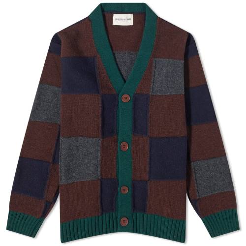 カントリー カーディガン 紺色 ネイビー & メンズ 【 COUNTRY OF ORIGIN COUNTRY OF ORIGIN CHECK CARDIGAN / TARTAN RAISIN & NAVY 】..