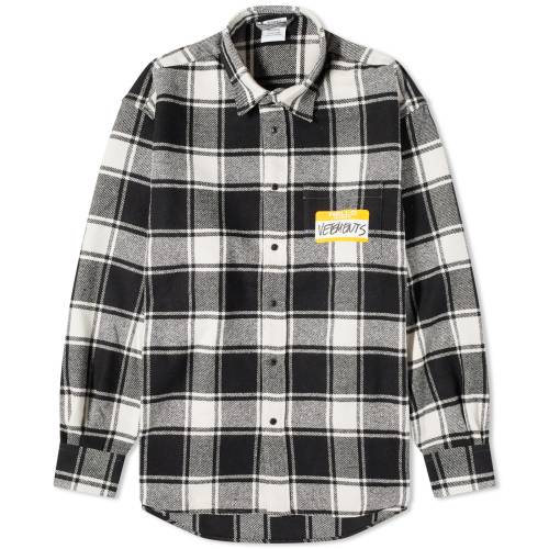 Fg F zCg Y y VETEMENTS MY NAME IS FLANNEL SHIRT / WHITE CHECK z Yt@bV gbvX