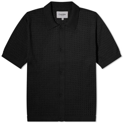 jbg X[u F ubN  Y y CORRIDOR POINTELLE KNIT SHORT SLEEVE SHIRT / BLACK z Yt@bV gbvX