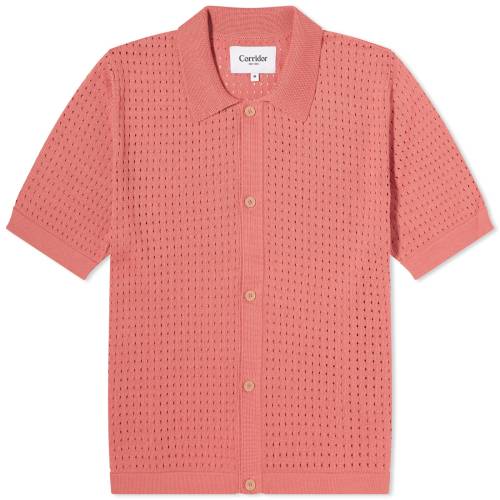 jbg X[u sN  Y y CORRIDOR POINTELLE KNIT SHORT SLEEVE SHIRT / PINK z Yt@bV gbvX