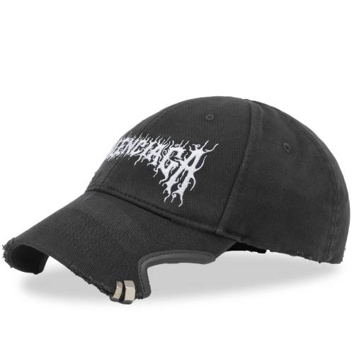 バレンシアガ メタル ロゴ キャップ キャップ 帽子 黒色 ブラック 白色 ホワイト & メンズ 【 BALENCIAGA METAL LOGO CAP / FADED BLACK & WHITE 】 バッグ メンズキャップ 帽子