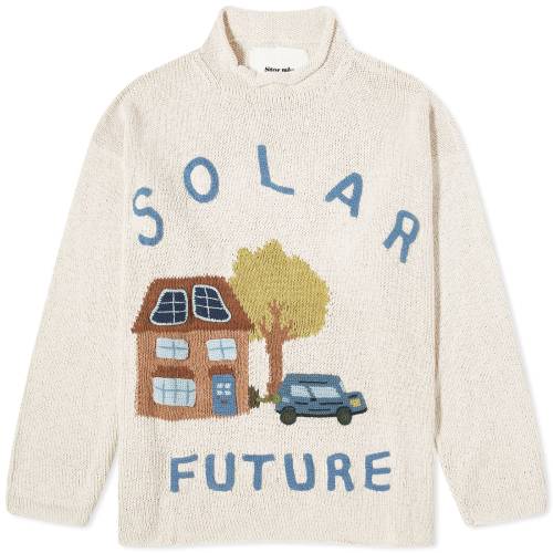 ニット MFG. メンズ 【 STORY MFG. STORY TWINSUN KNIT JUMPER / ECRU SOLAR FUTURE 】 メンズファッション トップス カーディガン