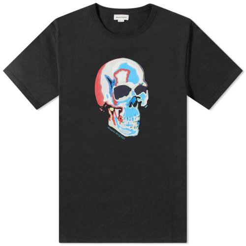 ソーラークイーン アレキサンダーマックイーン Tシャツ 黒色 ブラック メンズ 【 ALEXANDER MCQUEEN ALEXANDER MCQUEEN SOLARIZED SKULL PRINT T-SHIRT / BLACK 】 メンズファッション トップス カットソー