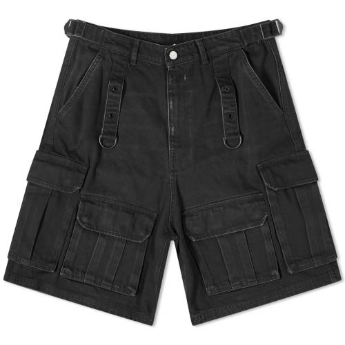 ヴェトモン カーゴ デニム ショーツ ハーフパンツ 黒色 ブラック ブーツ メンズ 【 VETEMENTS MULTI POCKET CARGO DENIM SHORTS / BLACK 】 メンズファッション ズボン