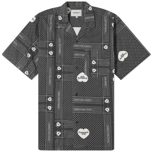 カーハート ダブリューアイピー 黒色 ブラック メンズ 【 CARHARTT WIP CARHARTT WIP HEART BANDANA VACATION SHIRT / BLACK 】 メンズファッション トップス