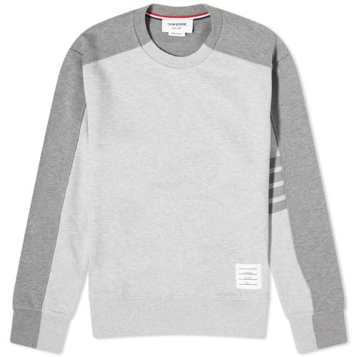 トム ブラウン クルー スウェット 灰色 グレー L'OEIL スウェットトレーナー メンズ 【 THOM BROWNE THOM BROWNE TROMPE 4 BAR CREW SWEAT / LIGHT GREY 】 メンズファッション トップス ニット セーター