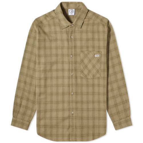 |[[XP[gJpj[ |[[ XP[g  O[ x[W CO. & Y y POLAR SKATE CO. POLAR SKATE MITCHELL CHECK FLANNEL SHIRT / GREEN & BEIGE z Yt@bV gbvX