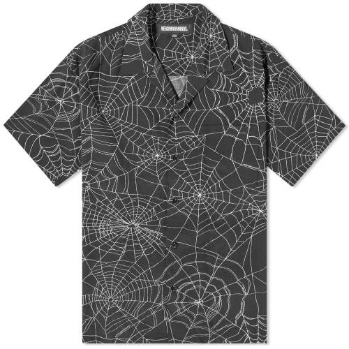 lCo[tbh F ubN Y y NEIGHBORHOOD SPIDERWEB HAWAIIAN SHIRT / BLACK z Yt@bV gbvX