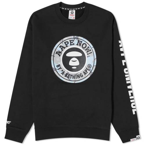 エイプバイベイシングエイプ クルー スウェット 黒色 ブラック スウェットトレーナー メンズ 【 AAPE BY A BATHING APE AAPE BASIC STAMP CREW SWEAT / BLACK 】 メンズファッション トップス