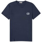 ヴァレンティノ ロゴ Tシャツ 紺色 ネイビー メンズ 【 VALENTINO EMBROIDERED V LOGO TEE / NAVY 】 メンズファッション トップス カットソー